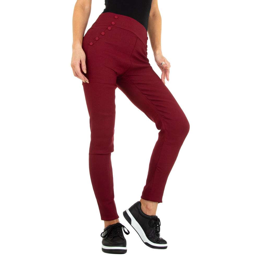 Pantaloni skinny pentru femei marca Holala - visiniu - image 4