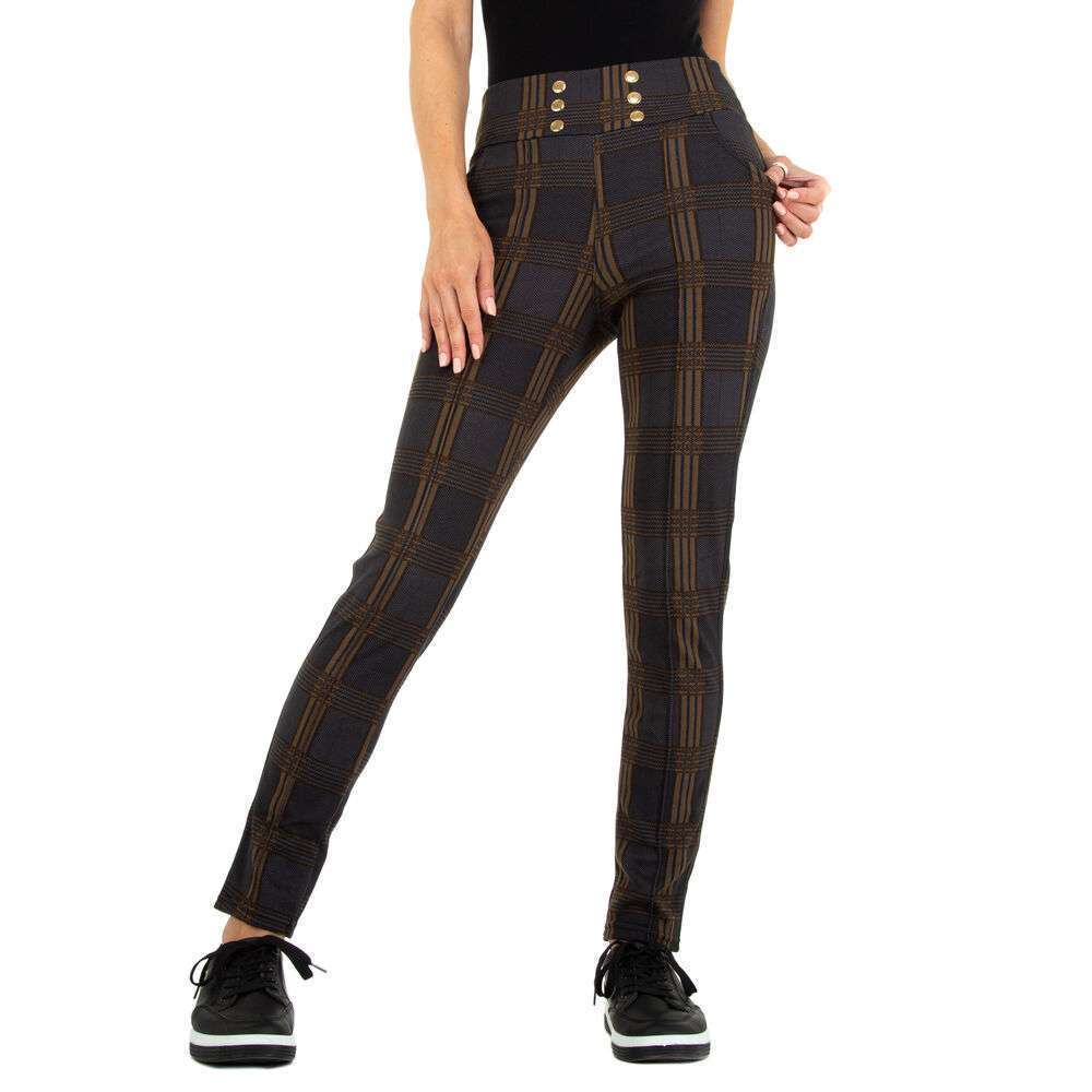 Pantaloni din stofă pentru femei marca Top Look - gri-brun