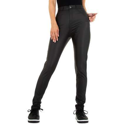 Damen Hose in Lederoptik von Fashion Design - black