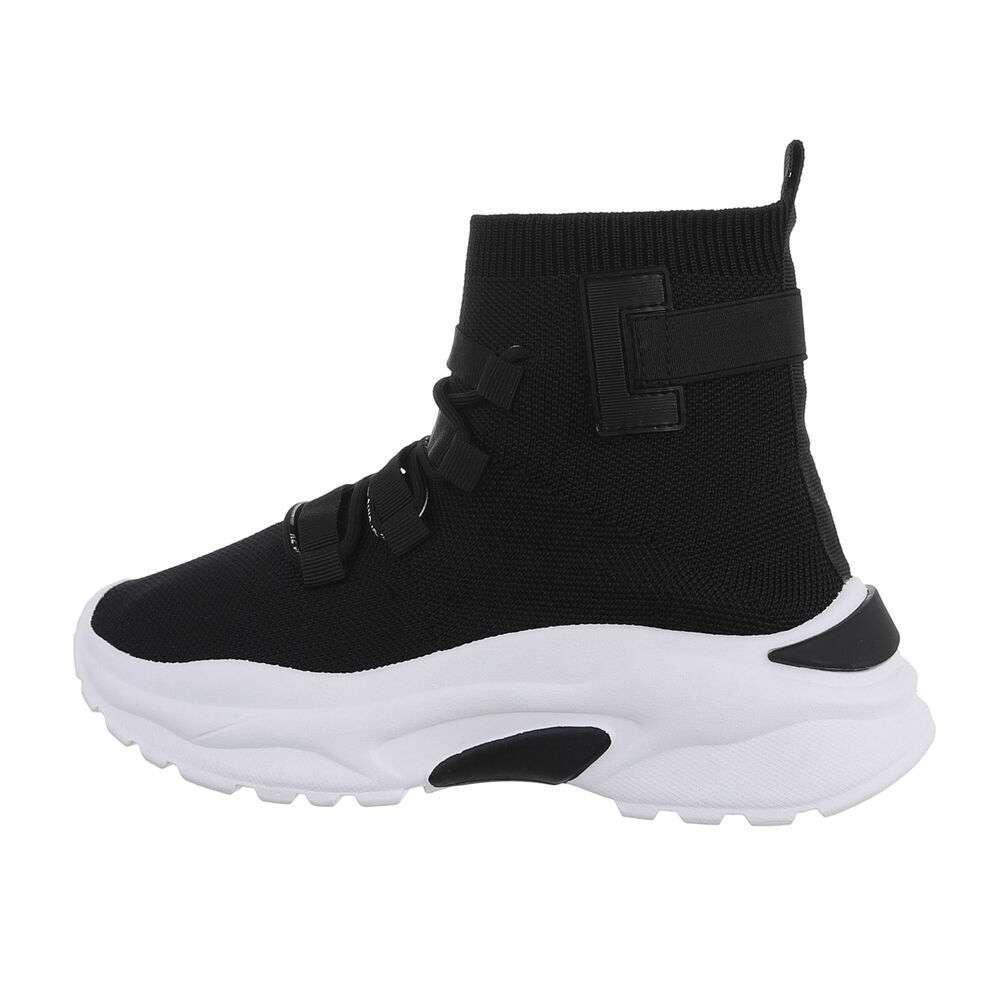 Pantofi sport înalți - alb-negru