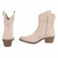 Damen Western- & Bikerboots - beigesuede