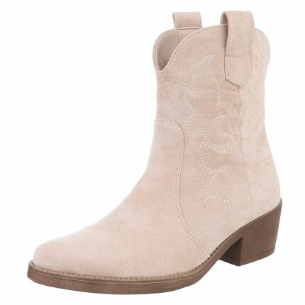 Damen Western- & Bikerboots - beigesuede Gr. 37