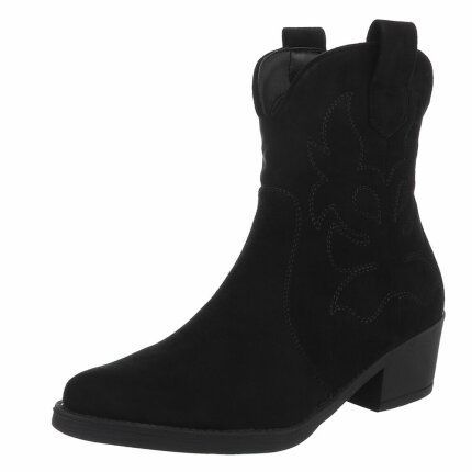 Damen Western- & Bikerboots - blacksuede