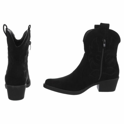 Damen Western- & Bikerboots - blacksuede