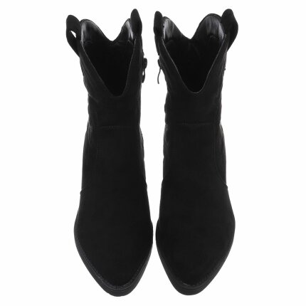 Damen Western- & Bikerboots - blacksuede - 12 Paar