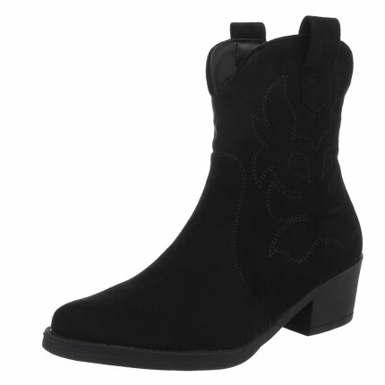 Damen Western- & Bikerboots - blacksuede Gr. 38