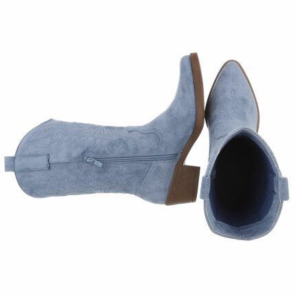 Damen Western- & Bikerboots - bluesuede