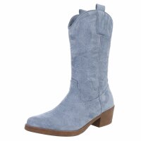 Damen Western- & Bikerboots - bluesuede Gr. 37