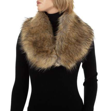 Damen Kunstfellkragen Gr. One Size - beige