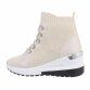 Damen Keilstiefeletten - beige Gr. 37
