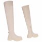 Damen Overknee-Stiefel - beige