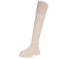 Damen Overknee-Stiefel - beige