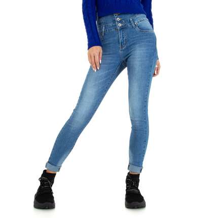 Damen High Waist Jeans von M.Sara Gr. 26 - blue