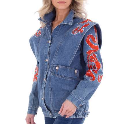 Damen Jeansjacke von White ICY - bluered