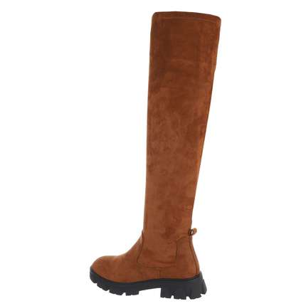 Damen Overknee-Stiefel - camel