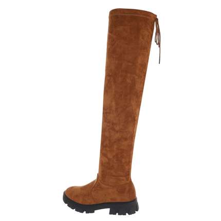Damen Overknee-Stiefel - camel