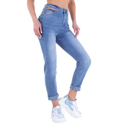 Damen High Waist Jeans von Laulia - blue