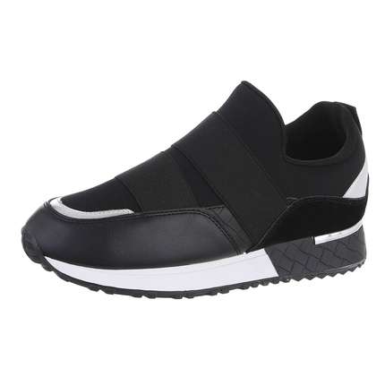 Damen Low-Sneakers - blacksilver - 12 Paar