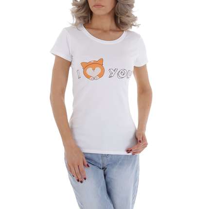 Damen T-Shirt von GLO-STORY Gr. S/36 - white