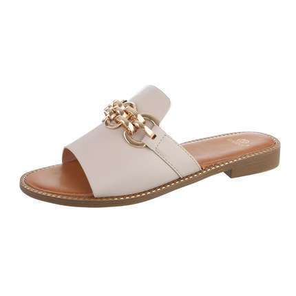 Damen Flache Sandalen - beige