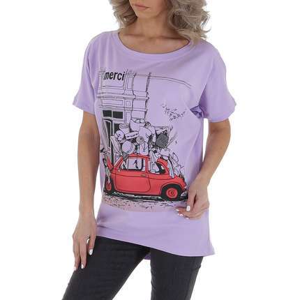 Damen T-Shirt von GLO STORY Gr. One Size - lila