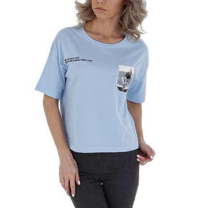 Damen T-Shirt von GLO STORY Gr. L/40 - blue