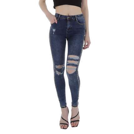 Damen High Waist Jeans von Laulia Gr. M/38 - blue