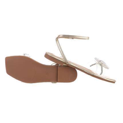 Damen Flache Sandalen - gold