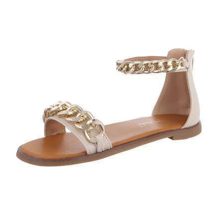 Damen Flache Sandalen - beige
