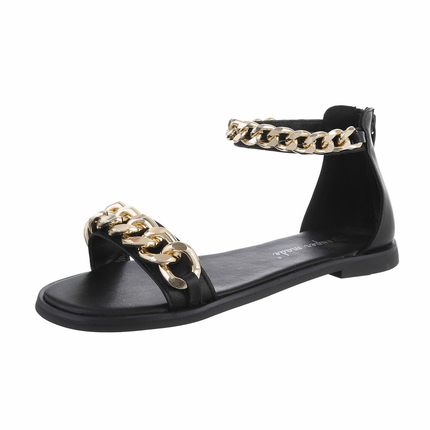 Damen Flache Sandalen - black