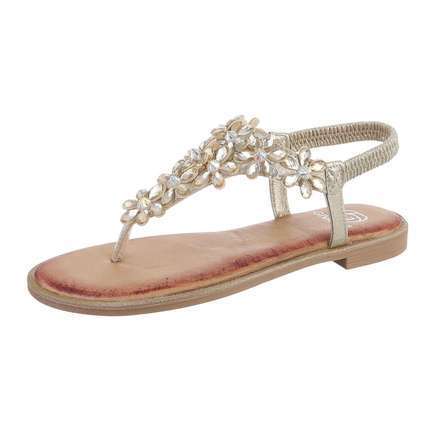 Damen Flache Sandalen - gold