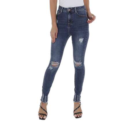 Damen High Waist Jeans von Laulia - blue