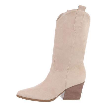 Damen Western- & Bikerboots - beigesuede