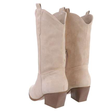 Damen Western- & Bikerboots - beigesuede