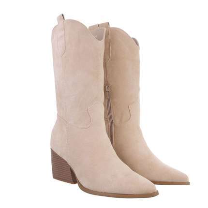 Damen Western- & Bikerboots - beigesuede