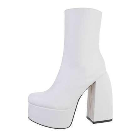 Damen High-Heel Stiefeletten - white Gr. 40