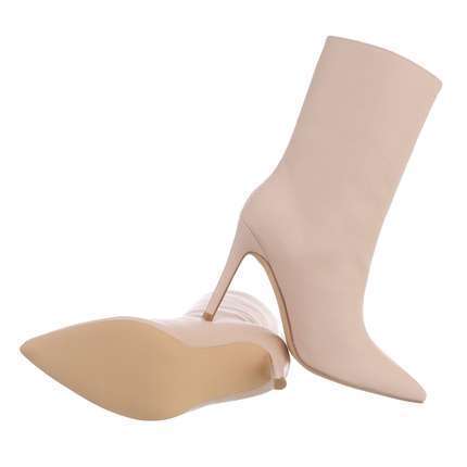 Damen High-Heel Stiefeletten - nude