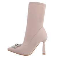 Damen High-Heel Stiefeletten - nude