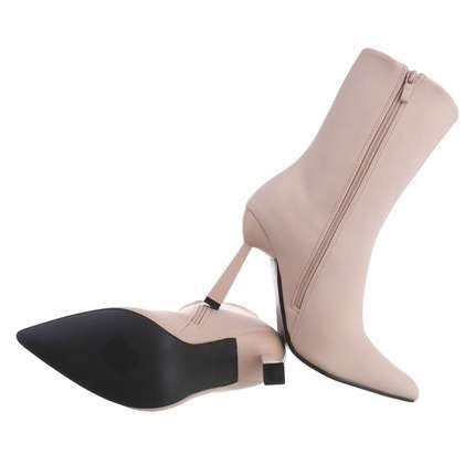 Damen High-Heel Stiefeletten - nude