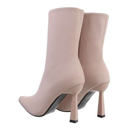 Damen High-Heel Stiefeletten - nude