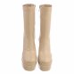 Damen High-Heel Stiefeletten - beige