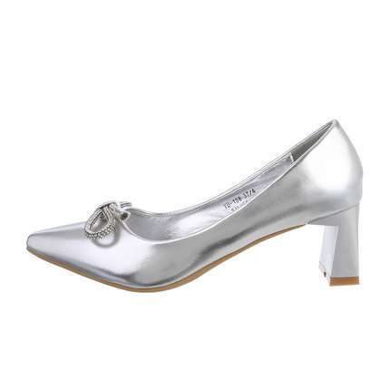 Damen High-Heel Pumps - silver Gr. 39