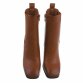 Damen High-Heel Stiefeletten - camel