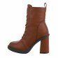Damen High-Heel Stiefeletten - camel