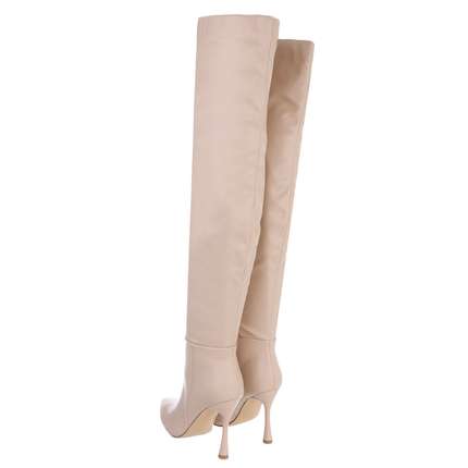 Damen Overknee-Stiefel - nude