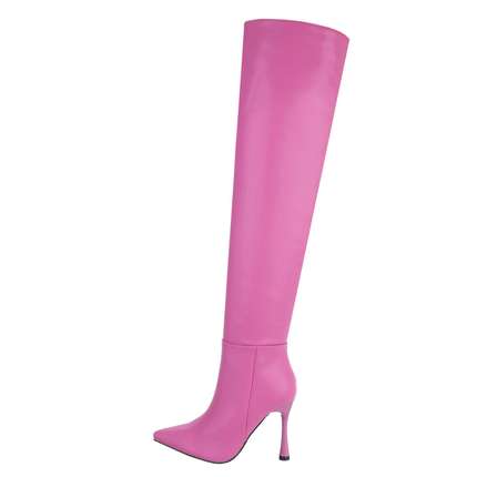 Damen Overknee-Stiefel - pink Gr. 36