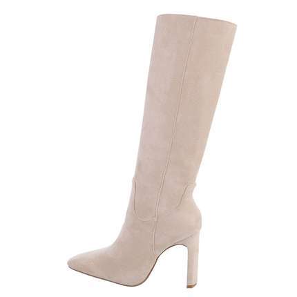 Damen High-Heel Stiefel - beige Gr. 41