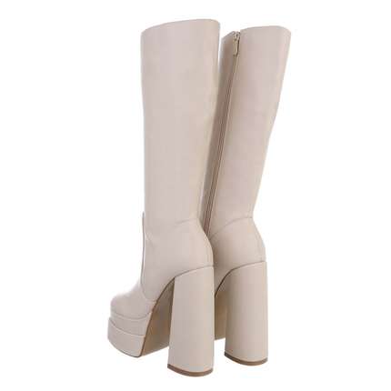 Damen High-Heel Stiefel - beige