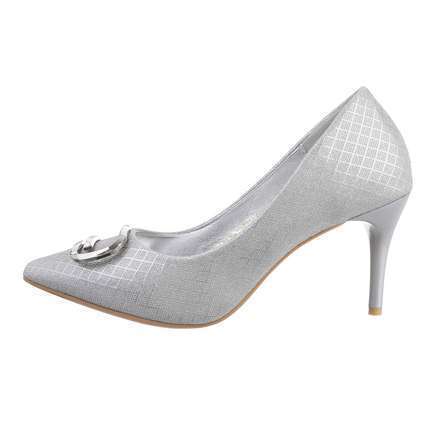 Damen High-Heel Pumps - silver Gr. 40