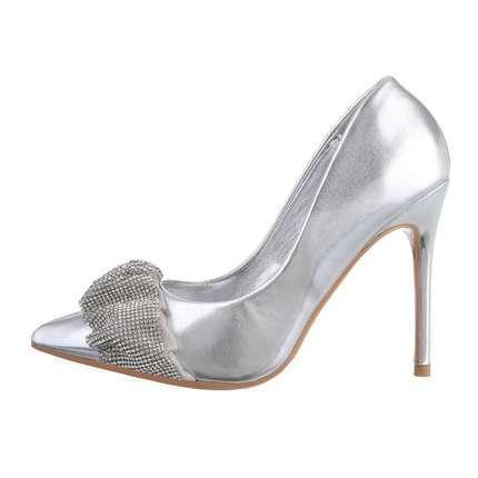 Damen High-Heel Pumps - silver Gr. 40